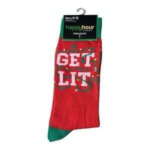 “Get Lit” Funny Novelty Crew Socks Size 6-12